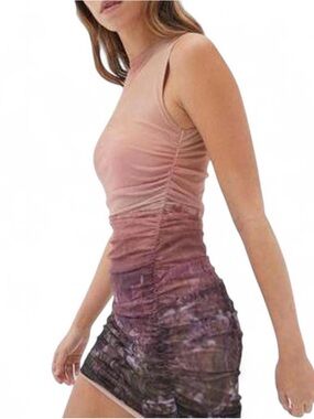 Urban Outfitters Pink to Purple Ombre Ruched Mini Dress